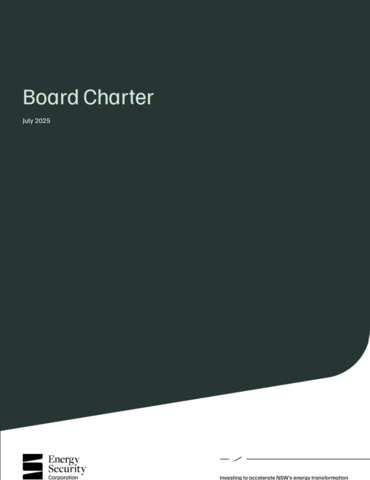 Front page of the Energy Security Corporation Board Charter