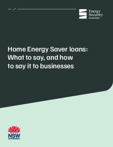 Title page of the home energy saver loans business to business messaging guidelines document