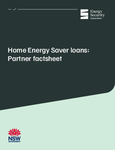 Title page of the home energy saver loans partner factsheet document