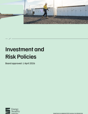 Title page of the energy security corporation's investment and risk policies document